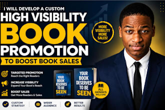 develop a custom a high visibility book promotion design to boost book sales