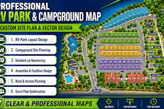 create rv park map, campground layout and custom site plan design