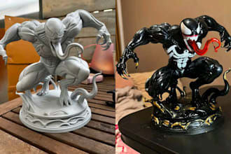 3d print and paint anime figure statue, miniature 3d figuring stl resin printing