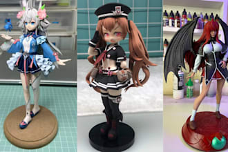 3d print and paint anime figure tabletop miniature action figure resin printing