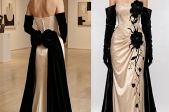 do luxury haute couture fashion design, technical lookbook