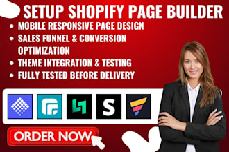 setup shopify page builder via pagefly gempages ecomposer shogun layouthub beae