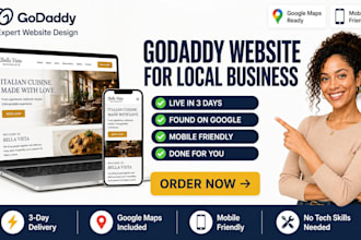 design a godaddy website for your local small business fast