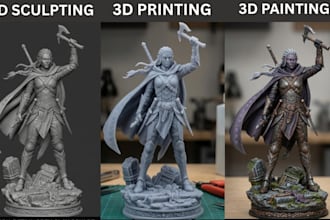 create custom 3d miniature model stl for 3d printing warhammer dnd action figure