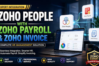 integrate zoho people,zoho book,zoho payroll,zoho invoice for HR management