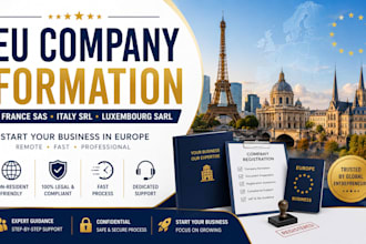 help register your france SAS luxembourg sarl or italy srl company remotely