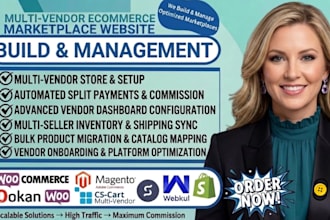 develop, complete multi vendor eccomerce marketplace  website