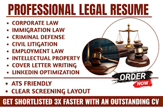 write professional lawyer resume, legal paralegal, law attorney cv cover letter