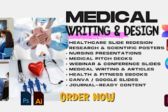 do medical writing, research articles, ebook ghostwriting and healthcare content