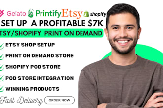 etsy shop setup etsy shopify print on demand, etsy printful printfy store