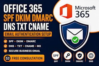office365 spf dkim dmarc dns txt cname email zoho mail imap authentication setup