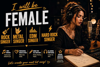 be female rock singer metal singer female pop singer edm singer hard rock singer