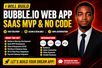 build bubble io web app saas mvp and zapier automation