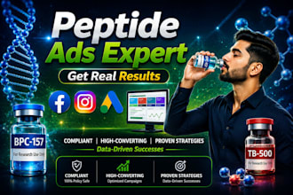 fix peptide ads issues and run peptide fb, ig ad social media