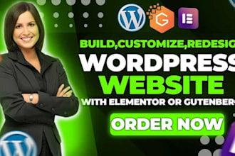 customize and redesign wordpress website with elementor or gutenberg