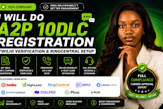 do a2p10dlc registration, twilio verification and ringcentral setup