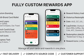 build CRM loyalty app reward app referral app discount app loyalty card app