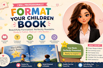 do childrens picture book formatting and KDP interior layout design