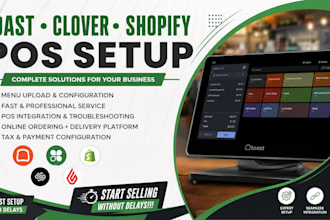 pos setup toast square shopify lightspeed menu payment integration