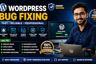 do wordpress bug fix, undefined, wordpress errors and issues professionally