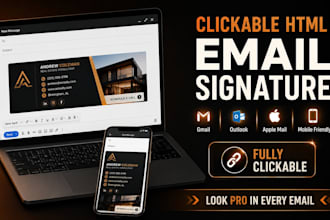 design clickable HTML email signature for gmail outlook apple email signature