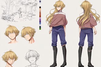 design character sheet or reference sheet for your character