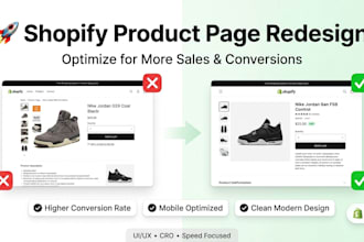 shopify product page redesign and optimize for conversions