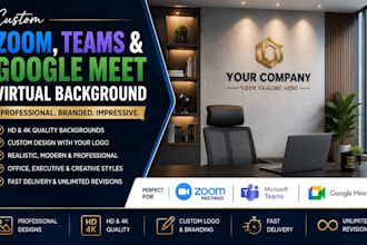 design realistic zoom virtual background, custom zoom, zoom meetings