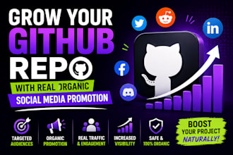 grow your github repo with real organic social media promotion
