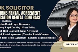 draft airbnb rental agreement, vacation rental contract UK solicitor