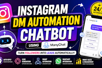 build instagram dm automation chatbot using manychat