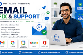 fix any gmail g suite,email, google workspace zoho office365 issue