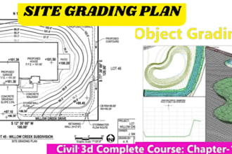 do site grading plan using autocad erosion control plan, site plan, utility plan