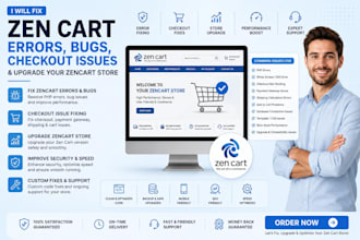 fix zen cart errors, bugs, checkout issues and upgrade your zencart store