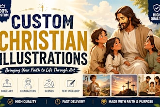 create custom bible themed and christian illustrations