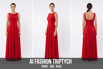 create ai fashion model triptych for ecommerce