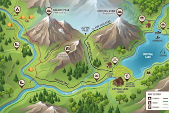 design park map, trail map outdoor adventure location map, hiking map travel map