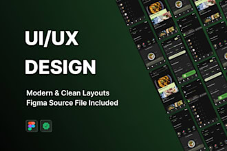 design modern ui ux for food recipe and meal planner app