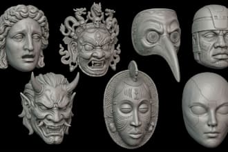 sculpt 3d mask 3d helmet halloween mask 3d cosplay mask 3d armor for 3d printing