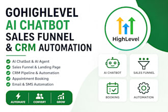 build gohighlevel ai chatbot ghl CRM automation sales funnel ai booking system