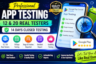 provide 12 or 20 testers for google play app testing