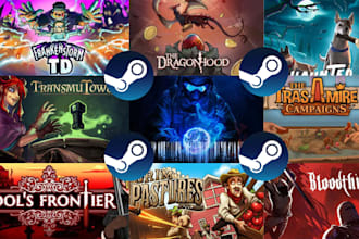 design custom steam capsule art and indie game logo for your steam page