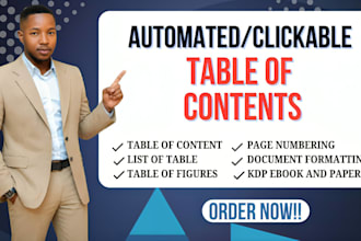 create clean clickable table of content page number in your word document or PDF