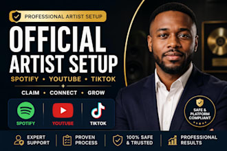 set up and connect your spotify, youtube and tiktok artist profiles