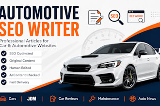 write SEO automotive and car articles