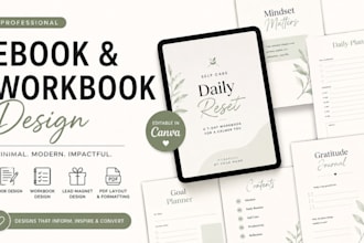 design minimalist canva ebook selfhelp workbook worksheet leadmagnet pdf layout