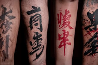create arabic and persian minimal calligraphy tattoo