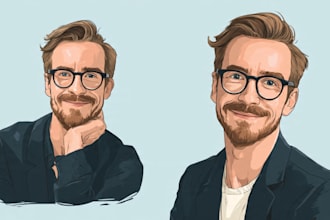 draw your photo into a realistic vector portrait