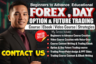 create forex trading course, option, future, day trading ebook, video course PPT