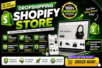 design a shopify one product dropshipping store